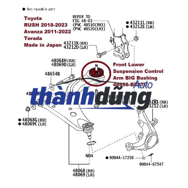 CAO SU CÀNG A TRÊN TOYOTA FORTUNER 2005-2016 | 486320K040 - Ảnh 4