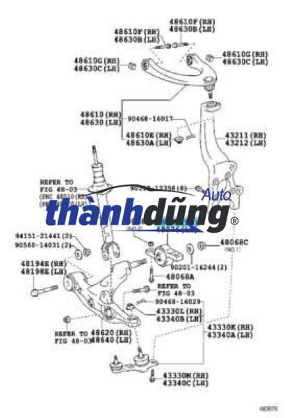 CAO SU CÀNG A DƯỚI TOYOTA FORTUNER 2006-2015 | 486540K040 - Ảnh 4