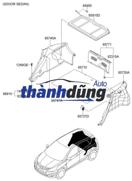 GIÁ ĐỂ ĐỒ CỐP SAU HYUNDAI I20 2014-2018 | 85910C7000TRY - Ảnh 4