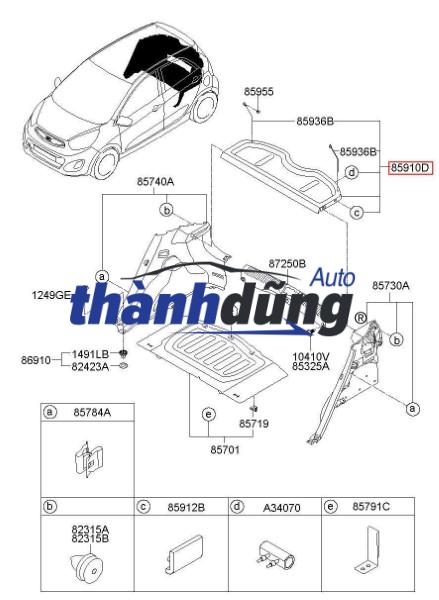 GIÁ ĐỂ ĐỒ CỐP SAU HYUNDAI I20 2014-2018 | 85910C7000TRY - Ảnh 5