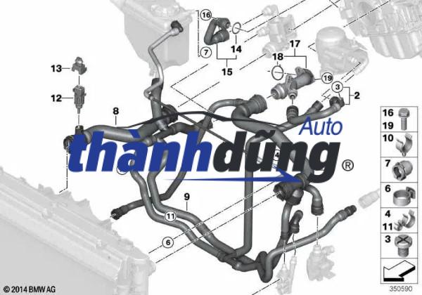 ỐNG NƯỚC DÀN SƯỞI BMW 528I 1997-2003 | 11531438634 - Ảnh 5
