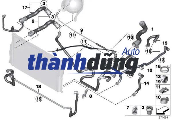 ỐNG NƯỚC DÀN SƯỞI BMW 528I 1997-2003 | 11531438634 - Ảnh 4
