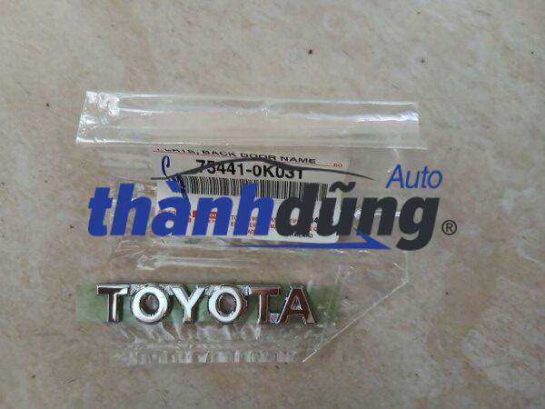 CHỮ TOYOTA CỐP HẬU TOYOTA HILUX 2006-2025 | 754410K031