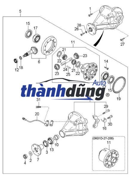 CẦU SAU KIA K190 2004-2011 | 0K60A27100 - Ảnh 5